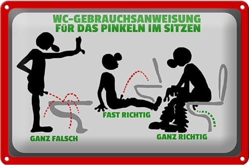 FEMER Blechschild Hinweis 30x20cm WC-Gebrauchsanweisung