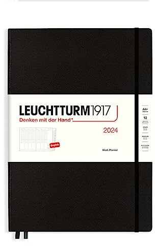 LEUCHTTURM1917 367822 Wochenplaner Master (A4+) 2024, 12 Monate, Schwarz, Englisch