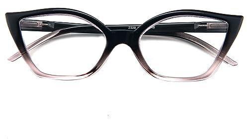 Kodilin Occhiali da Lettura Donna Anti Luce Blu Cat Eye Occhiali per PC con Cerniera a Molla, 1.0 Rosa