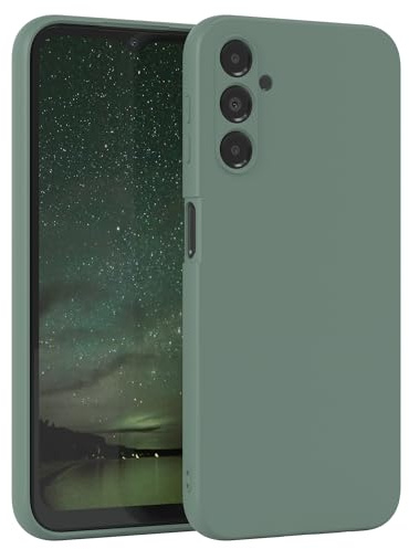 EAZY CASE - Silikonhülle für Galaxy A14 5G Hülle Silikon Case Dunkelgrün weich stoßfeste Handyhülle Schutzhülle mit Kameraschutz Dünn Premium Schutz Cover TPU Phone Bumper in Mitternacht Grün Matt