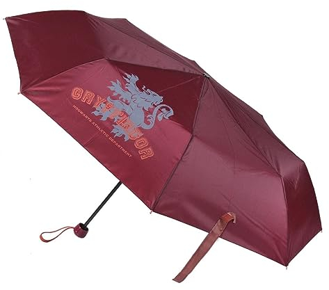 Harry Potter Taschenschirm Regenschirm Gryffindor Design Geschenk manueller Schirm 97 cm Durchmesser Fiberglas (Rot 2)