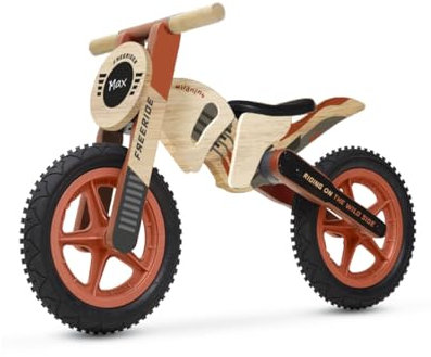 wildnins Wildside Bike Bicicleta sin Pedales de Madera para niños de +3 años con sillín Ajustable Motocicleta Equilibrio Infantil con Ruedas de 12