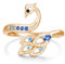 Ring Phönix Damen 925 Sterling Silber Pfauen Offener Ring Verstellbar Tier Ring Blauer Zirkonia Nirwana Phönix Schmuck Geschenk Weihnachten Geburtstag