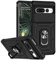Dechyi für Google Pixel 7 pro Hülle mit Schutzfolie Schutzhülle mit Kameraschieber Case 360° Drehbarer Militä Ständer Stoßfest Cover-Schwarz