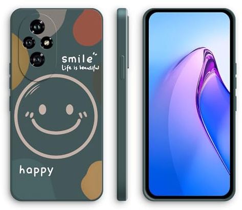 XINYEXIN Cover per Honor 200 Pro 5G, Custodia in Silicone Morbido Antiurto Ultrasottile con Motivo Carino, Design a Bordo Dritto - Smile, Green