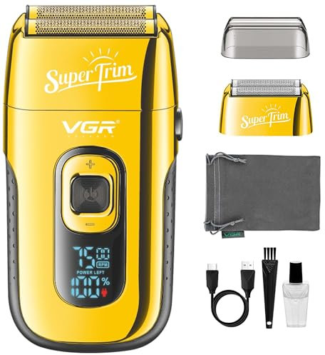 VGR V-332 Rasoio elettrico uomo 7500 giri min a batteria ricaricabile USB Gold
