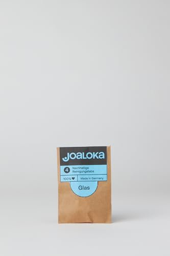 Joaloka Glasreiniger Tabs, Nachfüllpackung, 4 Tabs, für sauberes Glas, Fenster, Türen und Spiegel, vegan, ökologisch, ohne Microplastik