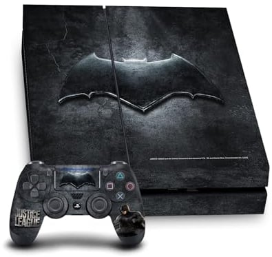 Head Case Designs Licenza Ufficiale Justice League Movie Batman Logo E Personaggio Art Vinile Sticker Gaming Pelle Adesivo Compatibile con Sony Playstation 4 PS4 Console And DualShock 4 Controller