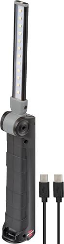 Brennenstuhl Akku LED Arbeitsleuchte SANSA 401 A/LED Werkstattlampe mit Akku und Magnet (max. 80h Leuchtdauer, 400+70lm, zusammenklappbar auf Taschenformat, inkl. USB C Ladekabel)