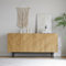 BTM Buffet Salon 160, Armoire de Rangement avec 4 Portes, Buffet Cusine avec Étagère Réglable, 160x40x78cm, Bois Naturel