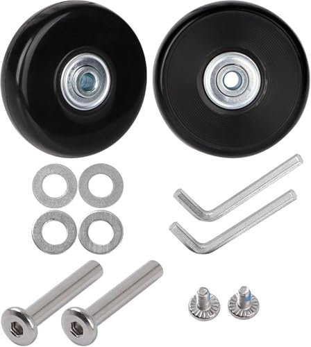 2 Stk 50mm x 18mm Kofferrollen Ersatzrollen für Koffer Luggage Suitcase Wheels Replacement Ersatz Gepäck Koffer Ersatzräder Gummi Rollen Räder Ersatz Wheels Rad für Trolleys Koffer Ersatzteile