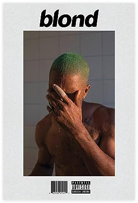 NebulaNova Frank Ocean Poster, Blonde Album Cover Leinwand Druck für Raum Ästhetische Wandkunst Schlafzimmer Schlafsaal Dekor 24x36 Zoll Ungerahmt