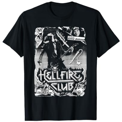 Hellfire Club '86 Eddie Munson Lead-Gitarre Halloween T-Shirt