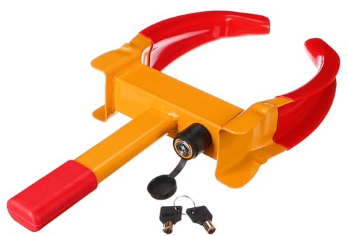 SIXTOL CAR TIRE LOCK | Radkrallen Auto | Diebstahlschutz | Reifenbreite 180-280 mm | Stahl-Gummischutz, Rot