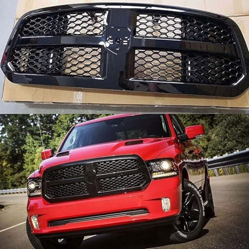 LGDONGFC Auto Kühlergrill für Dodge Ram 1500 2014 2015 2016 2017 2018, Frontgrill Frontstoßstange Kühlergrille Grill Central Grille Karosserie Ersatz Zubehör