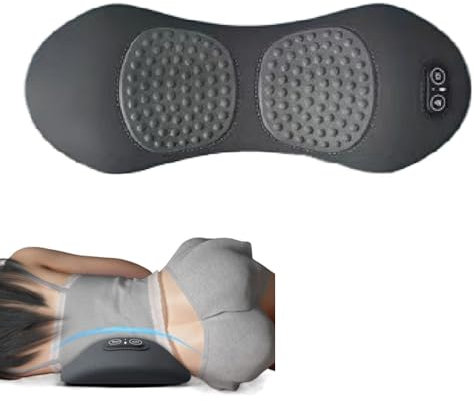 3 IN 1 Rücken Massage Gerät Rückenmassagegerät mit Vibration, Wärme & Traction – Optimaler Lendenwirbelstütz für natürliche Wirbelsäulenform