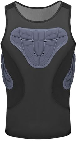 harayaa Gepolsterte Weste für Herren, Kompressionsshirt, Brustschutz, Sporttraining, Tanktop für Softball, XXL