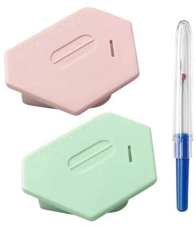 2PCS Magnetic Seam Guide for Sewing Machines, Multifunctional Hemming Tool | with Built-In Ripper and Thread Lifter, Plastic Handle Thread Cutting Knife, Universal Sewing Accessories