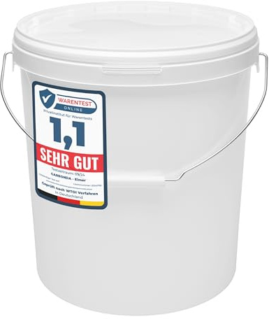 Garronda Cubo con Tapa 30 L Asa Metálica 5 Piezas Blanco GD-0071 | Para el Almacenamiento de Alimentos y Productos Químicos