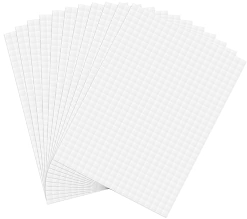 TVNYOUJIA 12 Bögen 7200 Stück 3D Klebepunkte Doppelseitig | Ablösbare Klebepunkte für Papier, Schaumstoff Foto Klebepads für Scrapbook DIY, 5 x 5 x 3mm