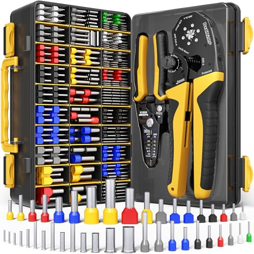 DxCRIMP Kit Crimpadora Punteras Huecas 0,25-25mm² 42 Tamaños y Pelacables