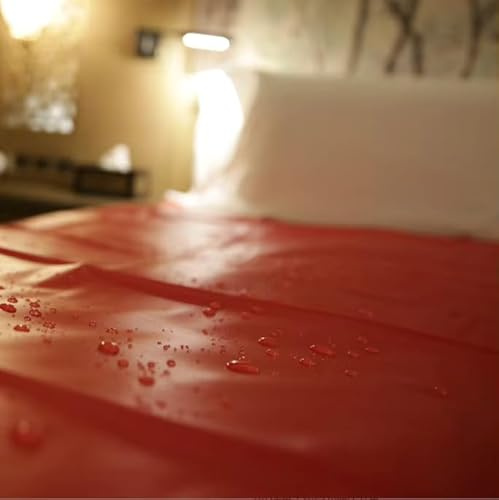 Goteluack PVC Bettlaken 160x220 Wasserdicht Rot für Sinnliche Momente | Doppelseitiges Design (matt/glänzend). Langlebiges 0,18mm Material für maximale Entspannung zu Hause. Pflegeleicht