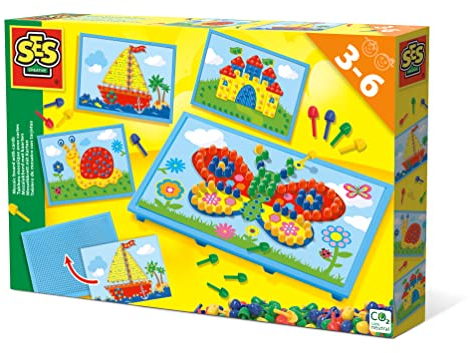 SES Creative 14898 14898-Mosaikbrett mit Vorlagen, Geel, Mittel