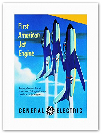 Wee Blue Coo AMERICAN JET ENGINE PLANE Vintage Sport Canvas art Prints