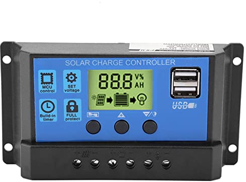 Solar Ladegerät PWM 12V 24V Doppel USB Sonnenkollektor Laderegler LCD Anzeige 10/20 / 30A Solarladeregler(YJSS-30A)