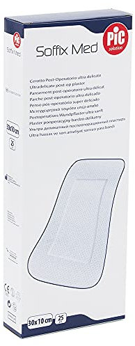 Cerotto Sterile Per Medicazione Post-Operatorio ultra delicato altamente Assorbente Adesivo in Tessuto Non Tessuto Super Traspirante, 30 x 10 cm, confezione 25 pezzi