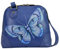 Anna by Anuschka Damen Women Hand Painted Leather Small Multi Compartment Zip-Around Organizer aus echtem Leder, klein, mehrere Fächer, Reißverschluss, Schmetterlingsblau, Schmetterling blau