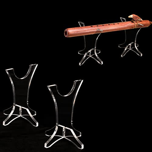 HHUXIUE Flötenständer, Desktop-Flötenständer, Acryl, Flötenständer für Flöte, indische Flöte, Organisation, Aufbewahrung (transparent 2)