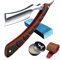 Rasiermesser-Set für Herren Rasier-Set Rasiermesser mit Holzgriff, Geschenkidee - Rasiermesser Set - Nassrasierer in Premium-Qualität,B