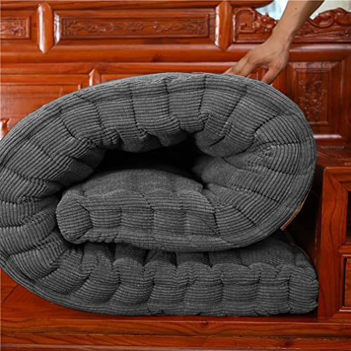 BoruisXSW 8 cm dickes Bank-Sitzkissen, 2/3-Sitzer, langes Sofakissen, Baumwollmatratze, dickes Bank-Sitzkissen für Zuhause/Garten/Terrasse/Schaukel (120 x 40 cm, Dunkelgrau)