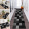ZDYHMrj Teppich Läufer Flur Schwarz Grau rutschfest 40x150cm Korridor Teppichläufer Waschbar Modern Schlafzimmer Wohnzimmer Läufer Teppich Breite 40-120cm