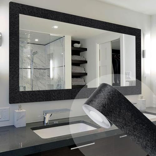 Avinyl 32.8Ft Black Border Peel &Stick Wood Grain Wallpaper Border