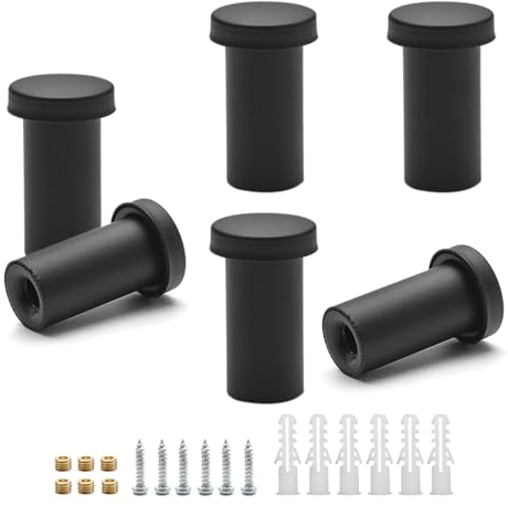 6 Stück Garderobenhaken Schwarz Rund Matt Haken Kleiderhaken Schwarz Handtuchhaken Wandhaken Kleiderhaken Akustikpaneele Garderobe Wandhaken Akustikpaneele Haken Coat Hook für Küche Schlafzimmer