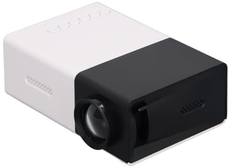 Mini Projecteur, Projecteur Portable 1080P HD Projecteur de Film LED Pico Vidéoprojecteur pour Intérieur Extérieur Compatible avec TV Stick, HDMI, USB, AUX (Prise UE 100‑240 V)