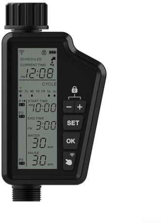 Minuteur d'eau intelligent pour Tuya WiFi Appareil d'arrosage de jardin Télécommande Minuterie d'irrigation avec retard de pluie, fonction d'arrosage manuel