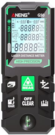 G50 Smart High-Precision Laser-Entfernungsmesser Grüner Laser-Entfernungsmesser 30 Datenspeichersätze Autonome Kalibrierung Multifunktionswerkzeug