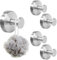 KINDPMA 5PCS Silver Suction Hooks for Bathroom Suction Cup Hooks Stainless Steel Waterproof Shower Hook Suction Towel Holder for Shower Kitchen Hanging up to 11lbs