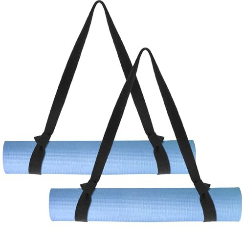 Xinjoduz 2 Stück Tragegurt für Yogamatte, Verstellbar Yogamatten Carrying Strap Schwarz Fitnessmatten Tragegurt Yogagurt für Tragen, Organisieren und Verstauen von Gymnastikmatte, Sportmatte