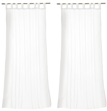 Gözze Schlaufenschals 2er Set Schlaufenvorhänge Fenstervorhänge - Weiß - 140x255 cm - Polyester