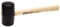 Maillet caoutchouc 500g - tête Ø60mm - avec manche frêne galbé