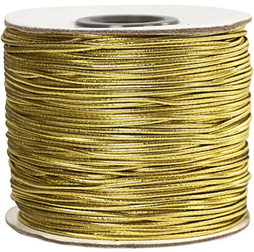 Create Craft 41047 Elastische Schnur, 1 mm, goldfarben, 100 m