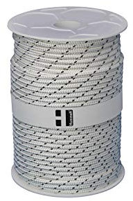 Hummelt® SilverLine-Rope Schot Seil Polyesterseil 6mm 100m weiß/schwarz auf Rolle