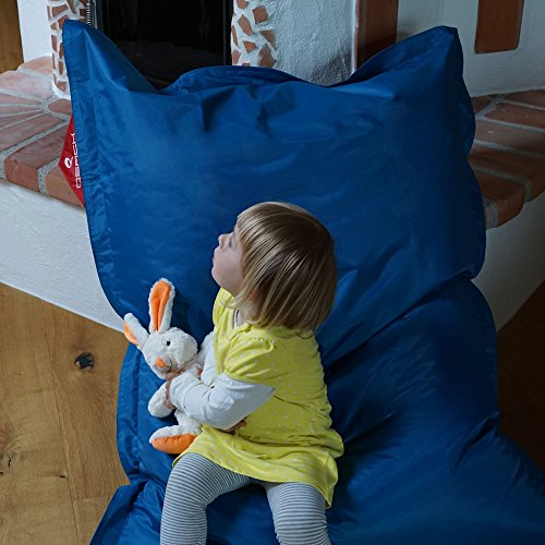 QSack Kindersitzsack Outdoorer, mit Innensack und Deutscher Qualitätsfüllung, 100x140 cm (blau)