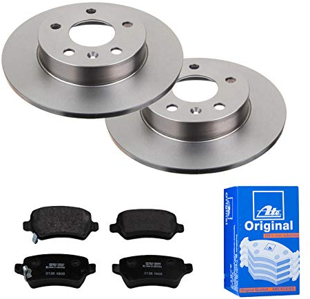 2 Bremsscheiben + Bremsbelagsatz ATE Set 3teilig Voll Ø264 mm Hinten Br