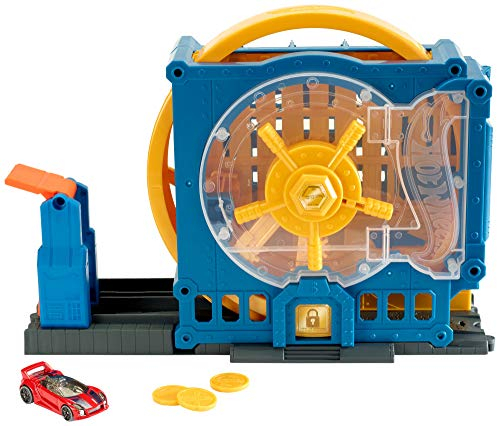 Hot Wheels City Super Explosión en el Banco, Pistas de Coches de Juguete (Mattel GBF96)