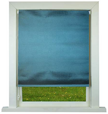 Teal Taffeta Thermal Blackout Roller Blind, METAL BRACKET FITTINGS (3ft(91.5cm))*Alteration Available*